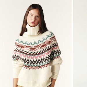 ICEBERG turtleneck sweater BA&SH Size Large L Fair Isle